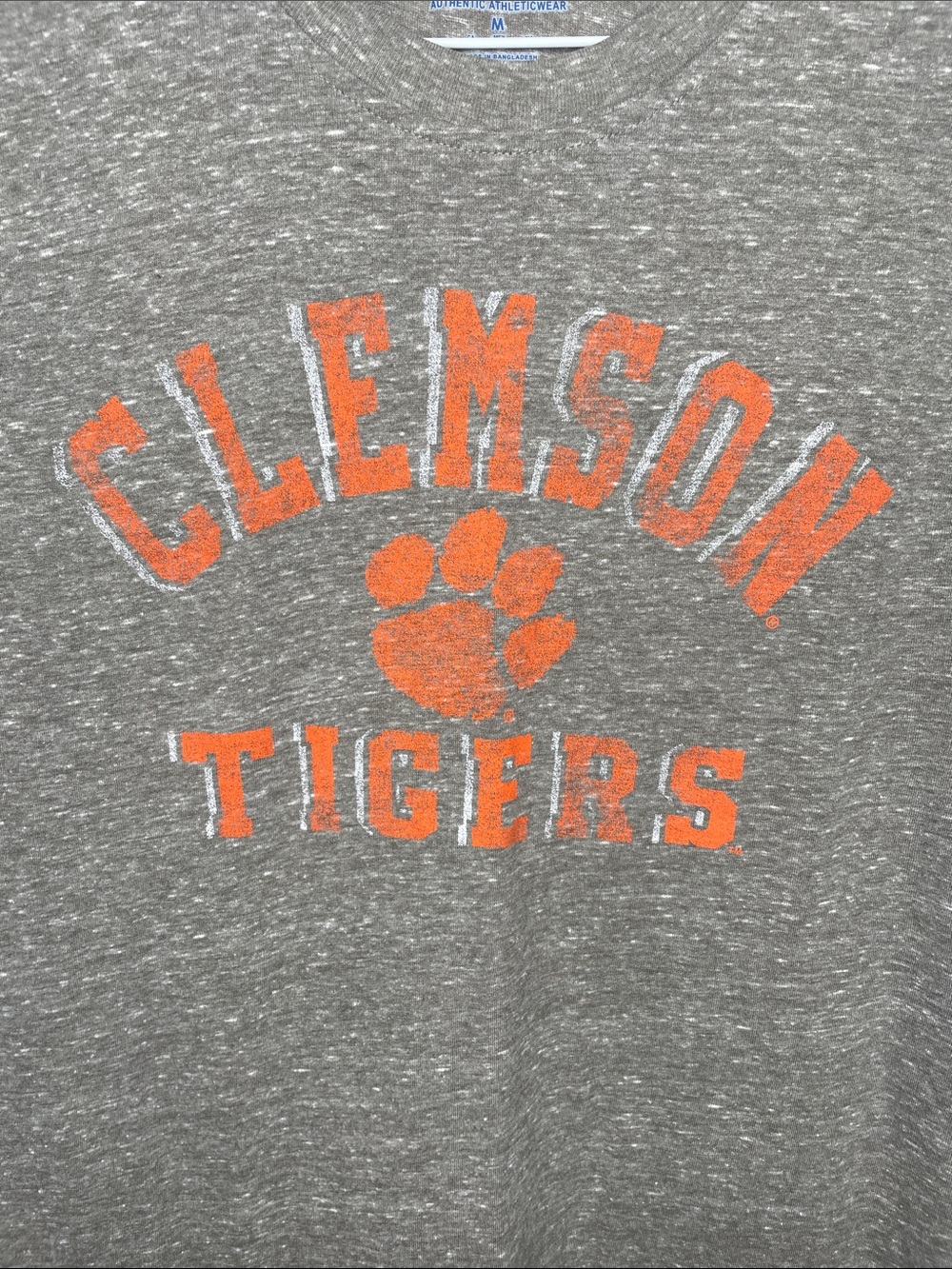 Champion Brown Heather Clemson Tigers Short Sleeve Tee with Orange Graphic.NWT